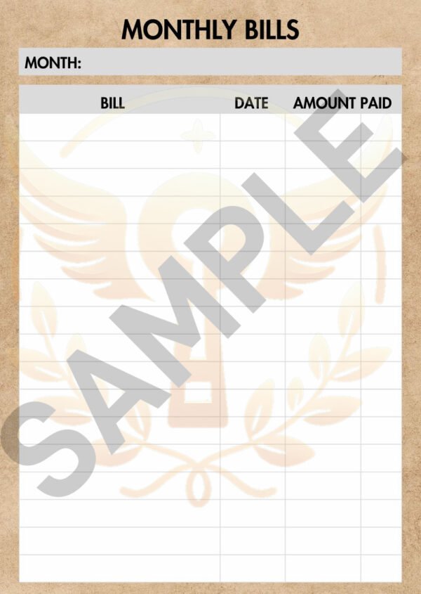 Monthly Bills Tracker
