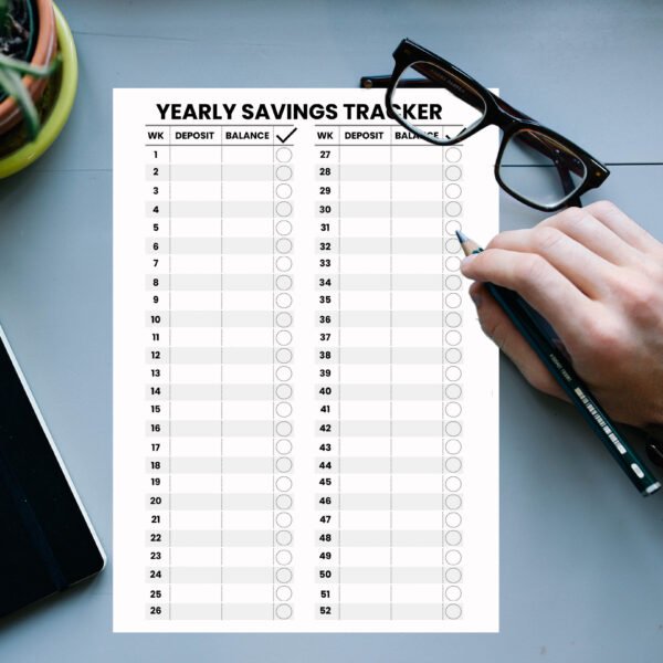 Yearly Savings Tracker template