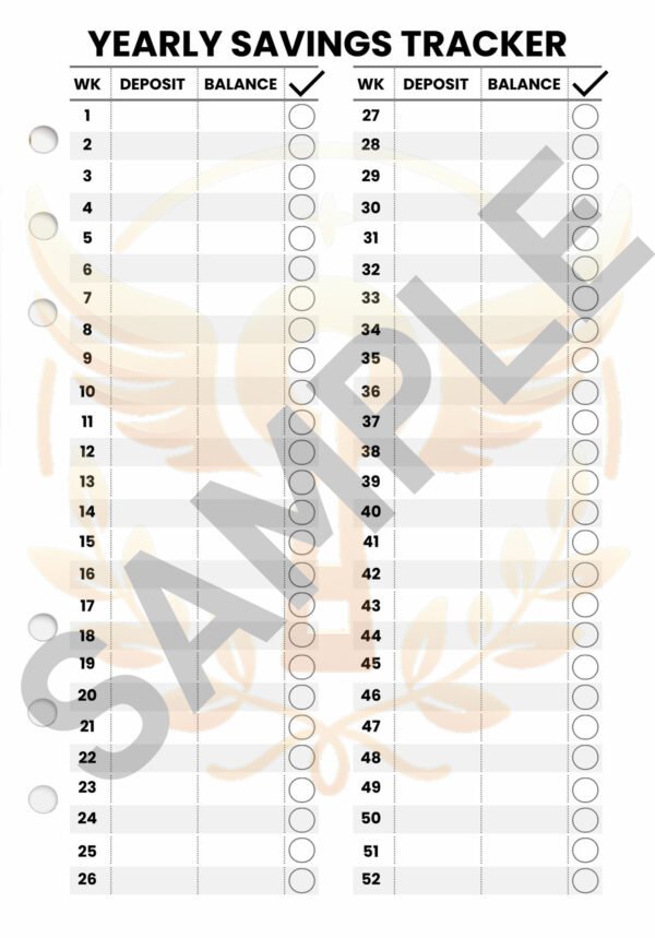 Yearly Savings Tracker template