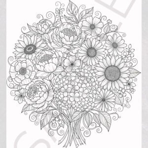 Natural Elements: Flowers Coloring Pages - Botanical Stress Relief