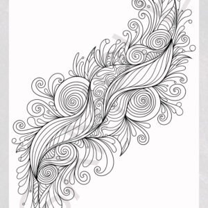 Flowing Abstract Coloring Pages for Adults