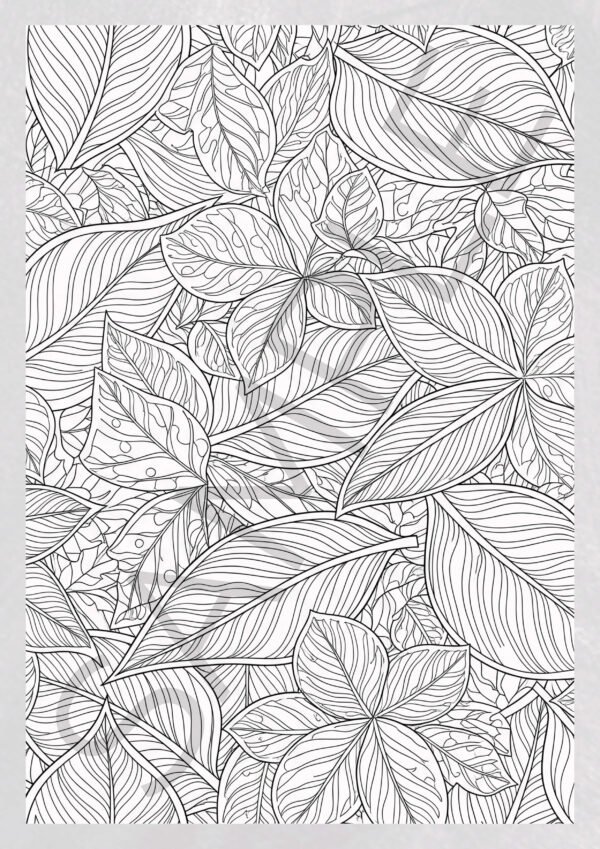 Leaf Coloring Book for Adults - Stress Relief & Nature Inspired Prints