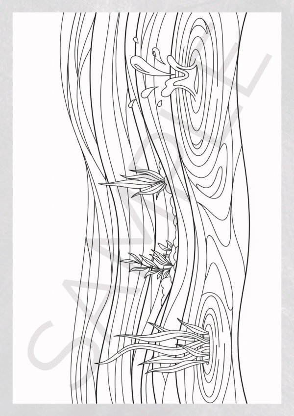 Relaxing Wave Coloring Designs for Adults - Printable Ocean Art