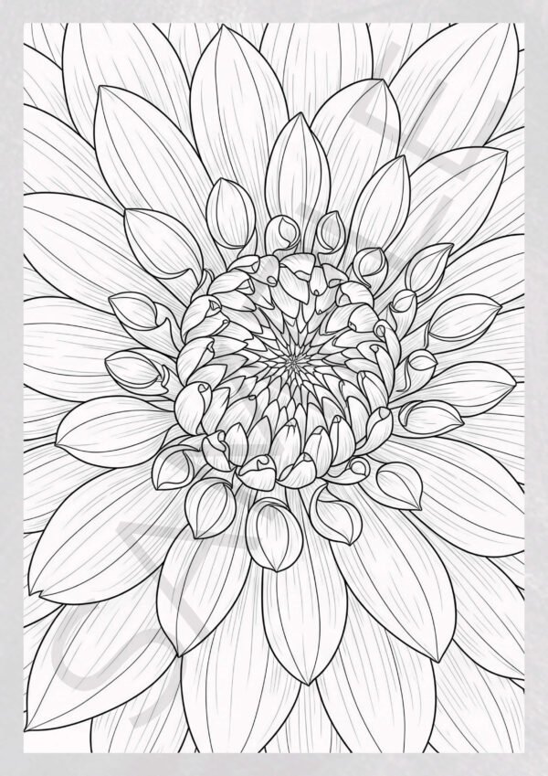 Natural Elements: Flowers Coloring Pages - Botanical Stress Relief