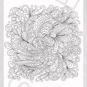 Flowing Abstract Coloring Pages for Adults - Relaxing Digital Prints for Anxiety Relief