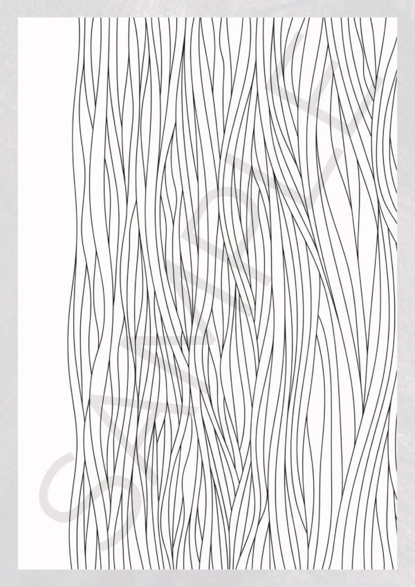 Relaxing Wave Coloring Designs for Adults - Printable Ocean Art