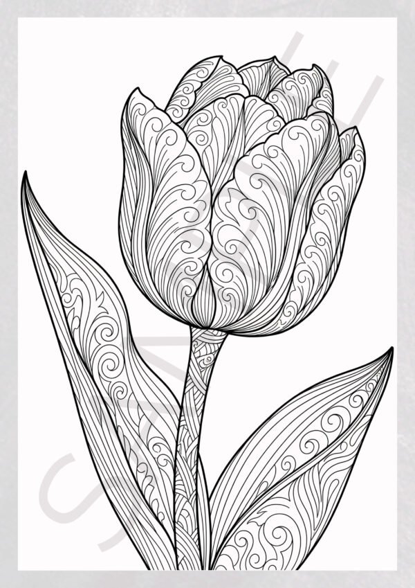 Natural Elements: Flowers Coloring Pages - Botanical Stress Relief
