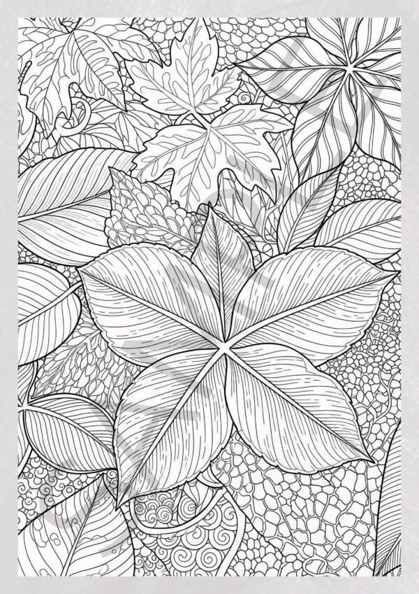 Leaf Coloring Book for Adults - Stress Relief & Nature Inspired Prints