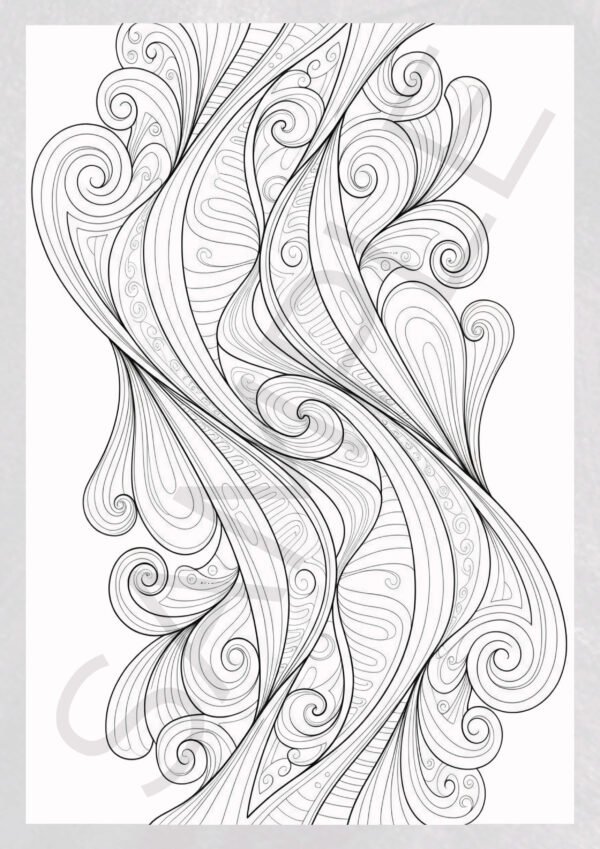 Flowing Abstract Coloring Pages for Adults