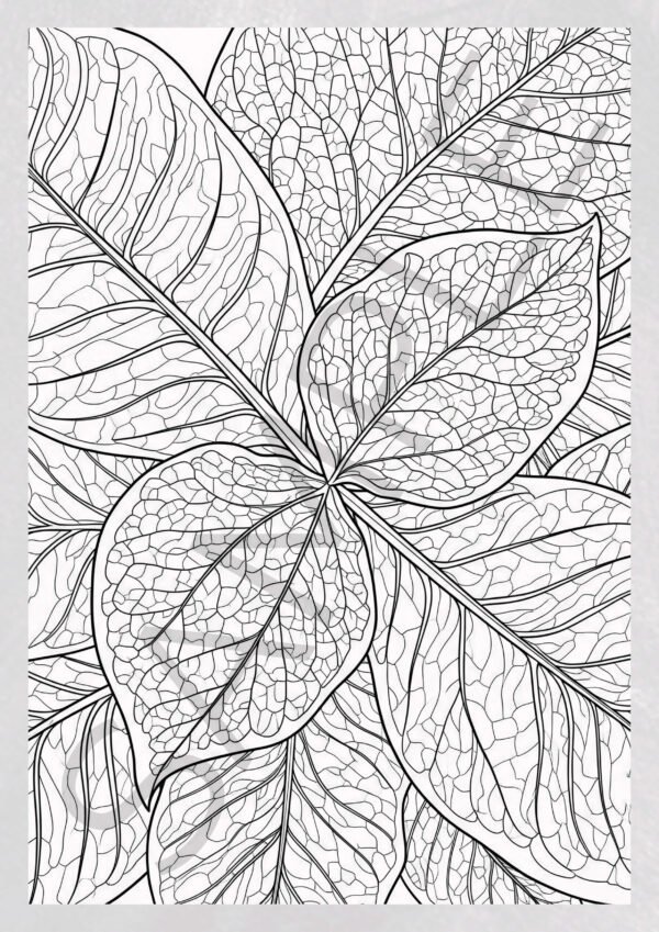 Leaf Coloring Book for Adults - Stress Relief & Nature Inspired Prints