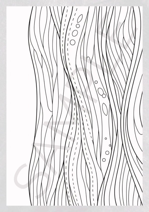 Gentle Waves Coloring Pages - Ocean & Water Themed Stress Relief