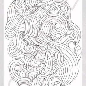 Flowing Abstract Coloring Pages for Adults