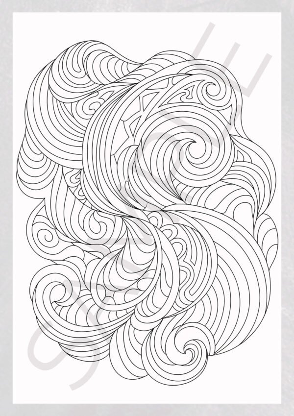 Flowing Abstract Coloring Pages for Adults
