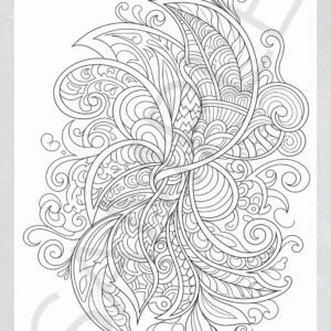 Flowing Abstract Coloring Pages for Adults - Relaxing Digital Prints for Anxiety Relief