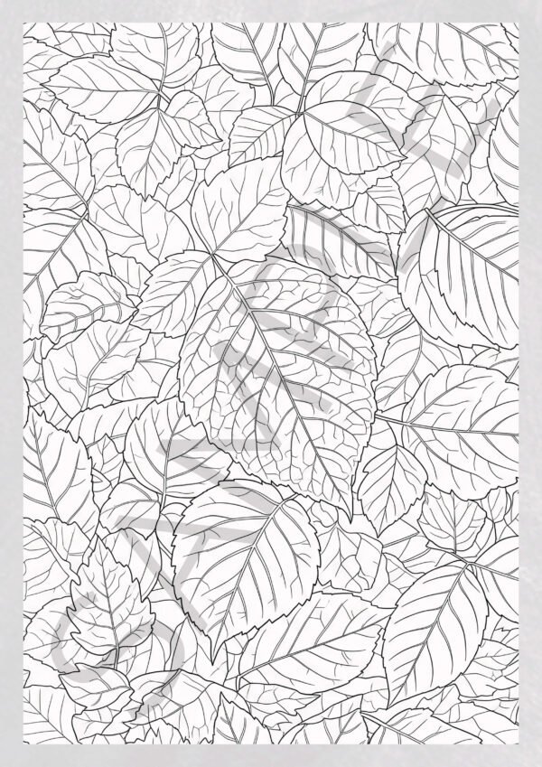 Leaf Coloring Book for Adults - Stress Relief & Nature Inspired Prints