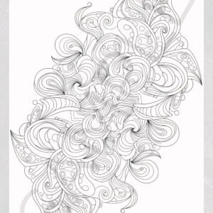 Flowing Abstract Coloring Pages for Adults - Relaxing Digital Prints for Anxiety Relief