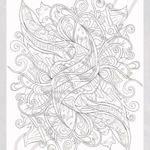 Flowing Abstract Coloring Pages for Adults - Relaxing Digital Prints for Anxiety Relief